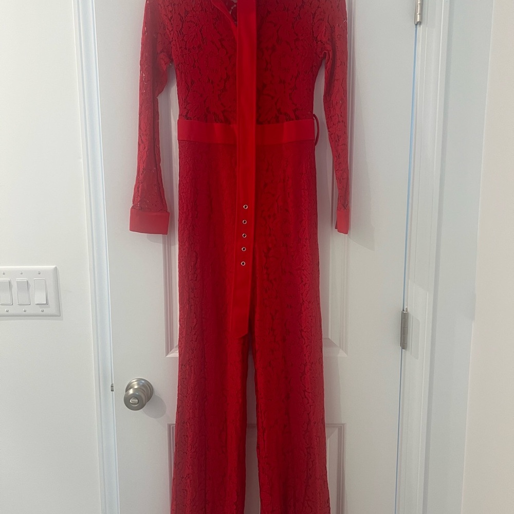 Fashion Nova Scarlet Lace Jumpsuit